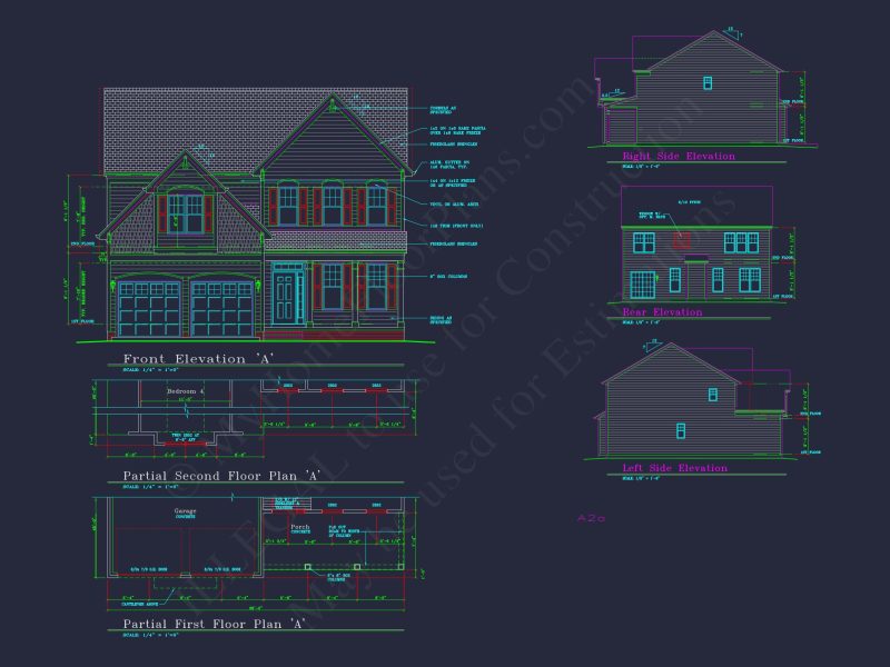 Charming 2-Story Craftsman house Plan with Spacious Layout & CAD Designs