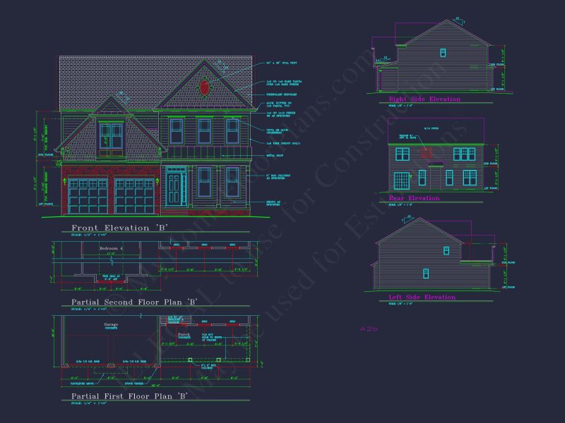 Charming 2-Story Craftsman house Plan with Spacious Layout & CAD Designs