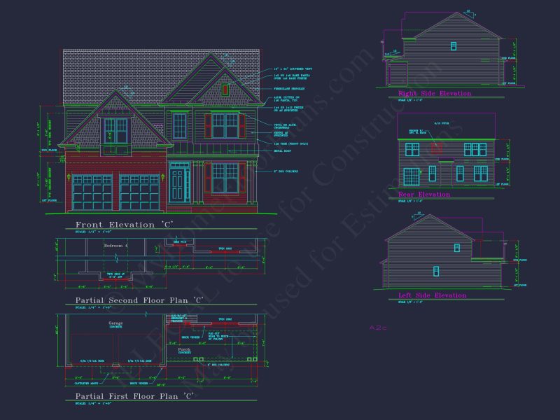 Charming 2-Story Craftsman house Plan with Spacious Layout & CAD Designs