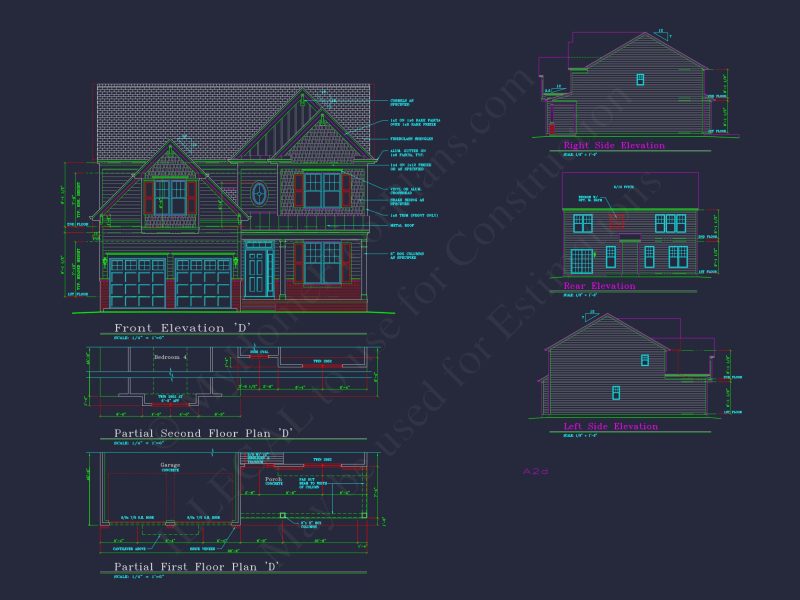 Charming 2-Story Craftsman house Plan with Spacious Layout & CAD Designs