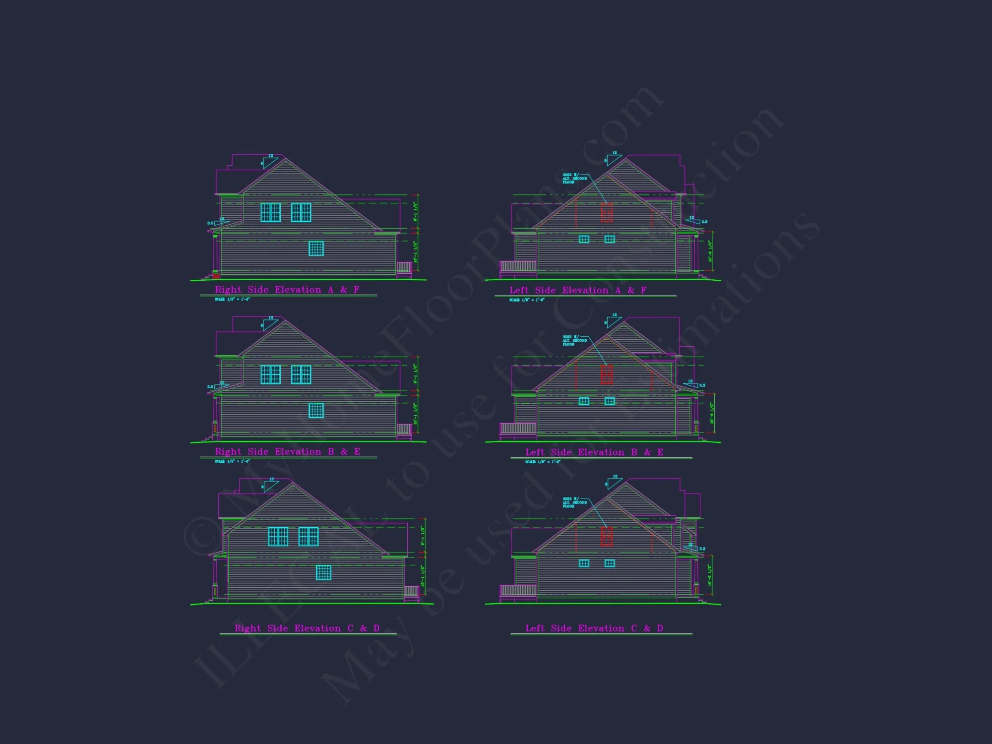 Charming 2-Story house Plan with 4 Bedrooms and CAD Designs