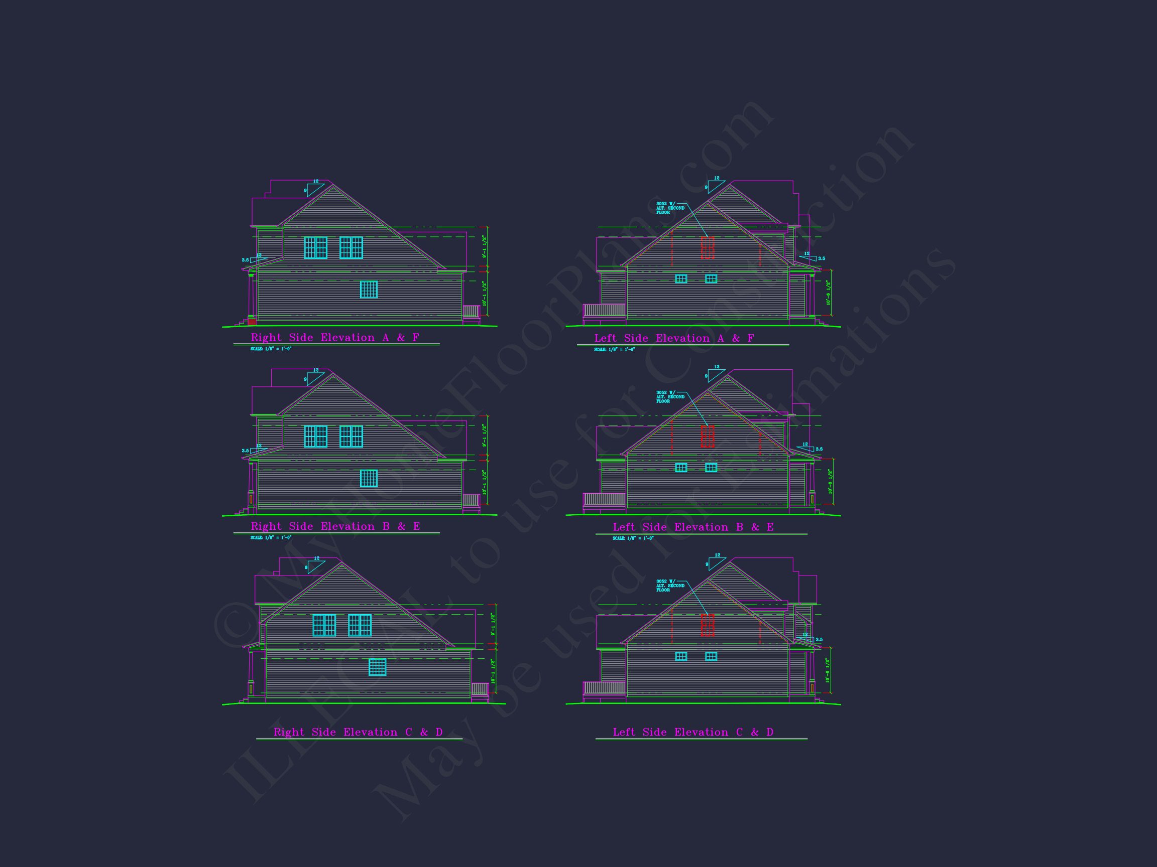 Charming 2-Story house Plan with 4 Bedrooms and CAD Designs
