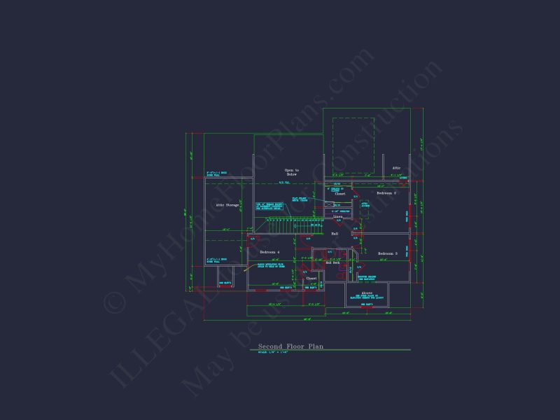 Charming 2-Story house Plan with 4 Bedrooms and CAD Designs