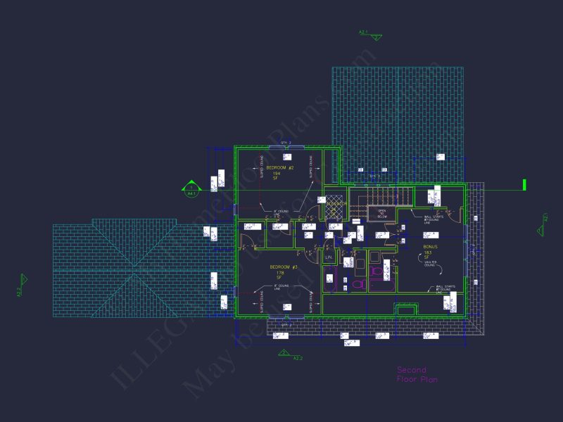 Charming 2-Story house Plan with CAD Blueprint and Open Design