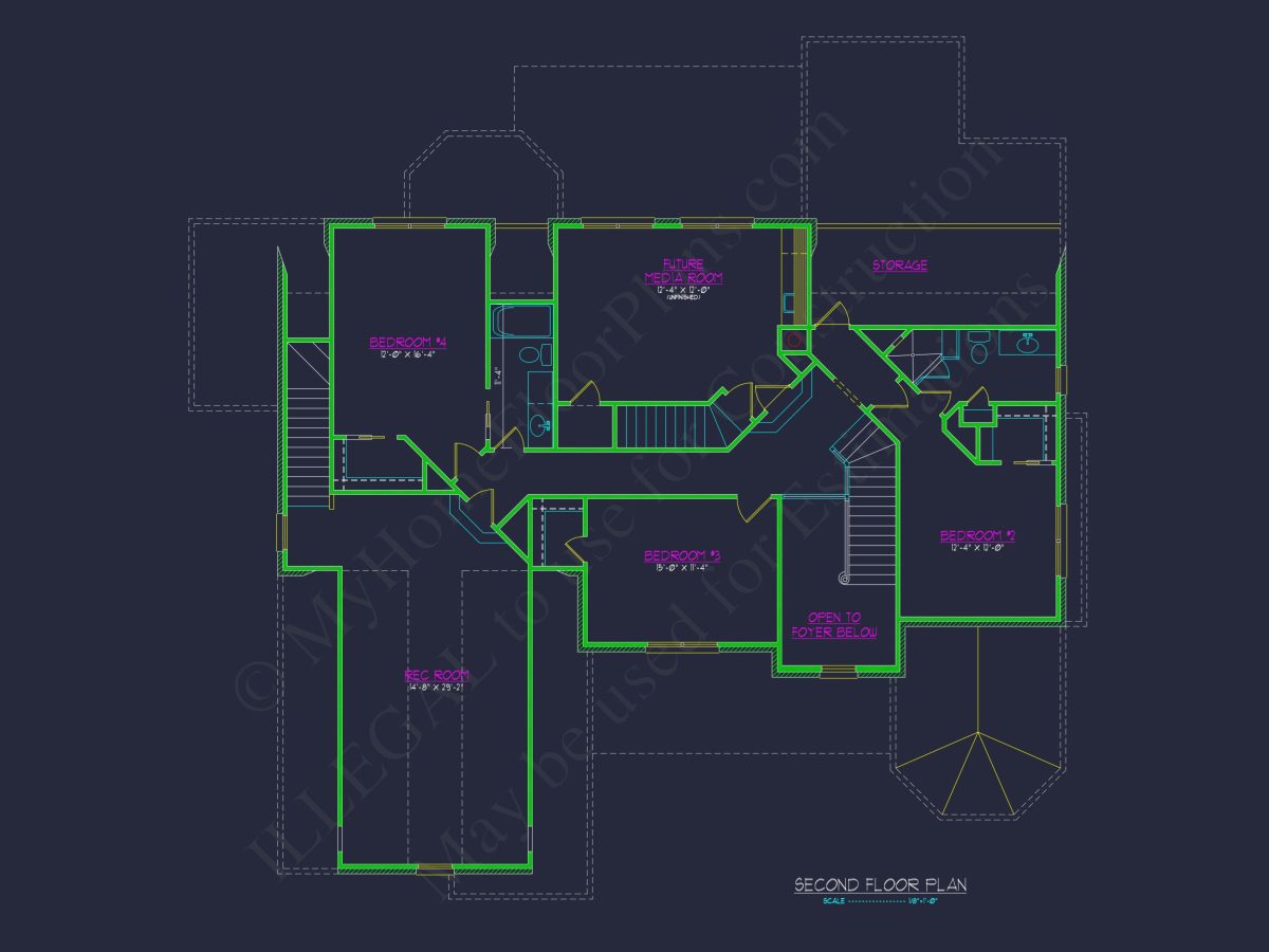 Charming 2-Story house Plan with CAD Designs & Open Floor Plan