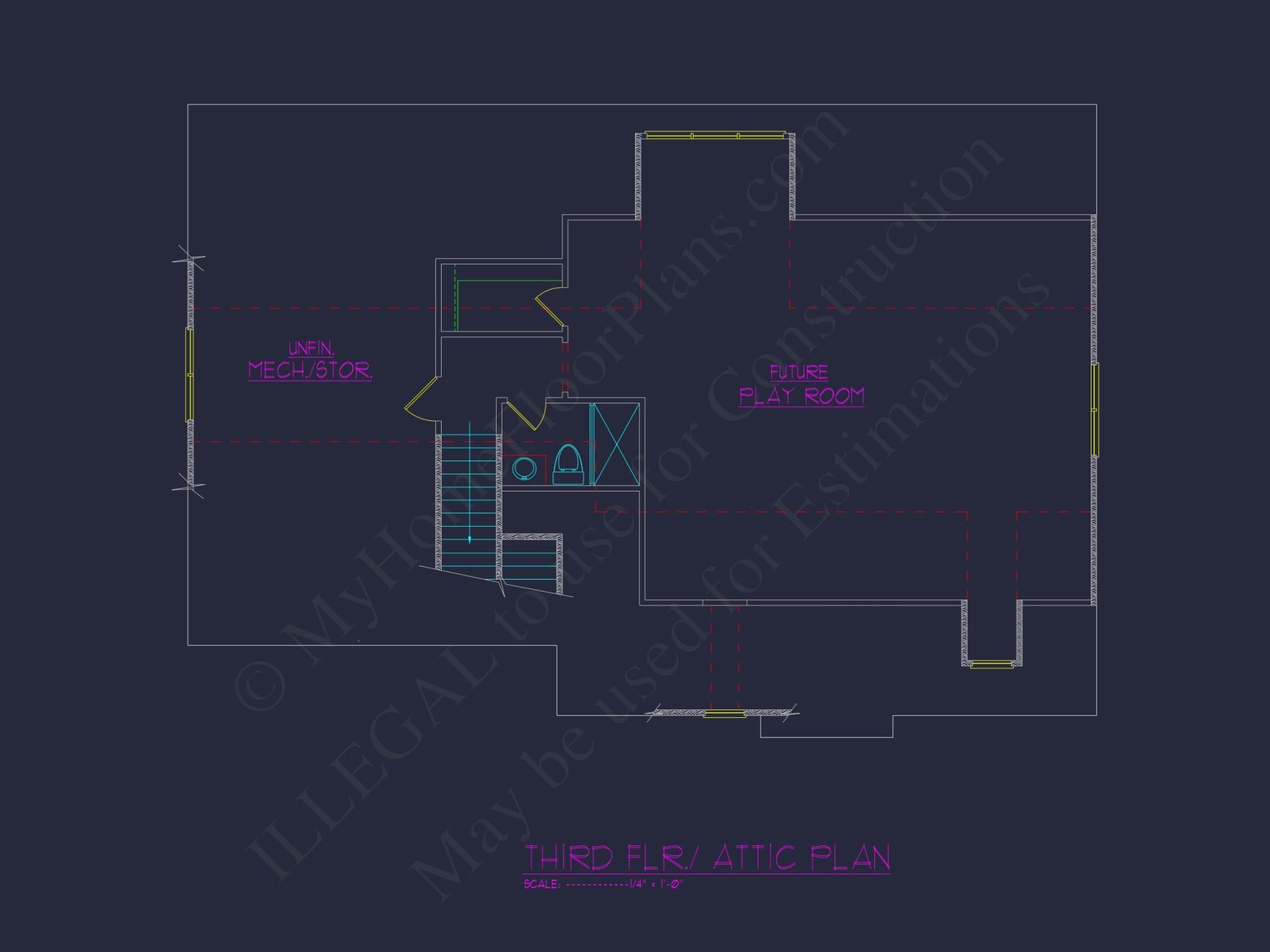 Charming 2.5 Story house Design with Spacious Floor Plan and CAD Blueprint