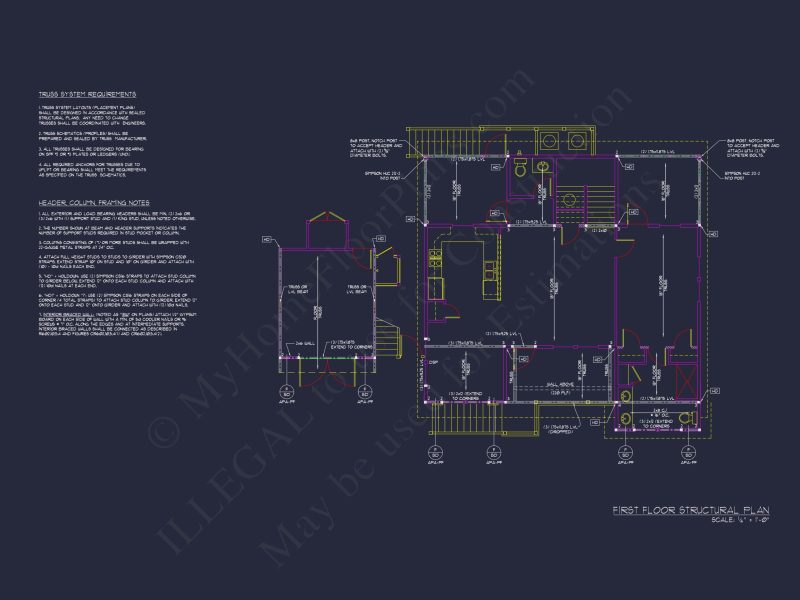 Charming Beach house Plan with 4 Beds, 2 Floors, CAD Designs