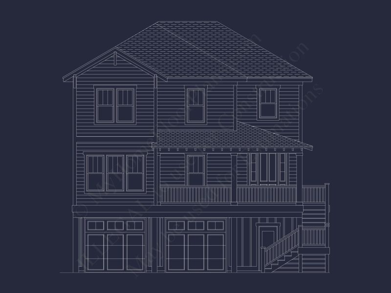 Charming Coastal house Plan with CAD Blueprint and Designs