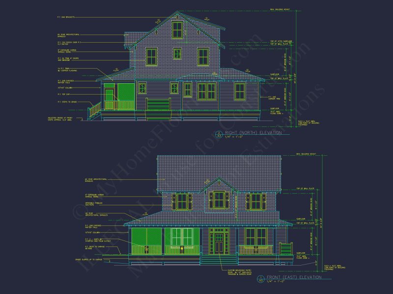 Charming Cottage house Plan with Detailed Architecture