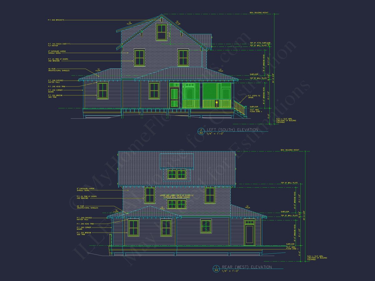 Charming Cottage house Plan with Detailed Architecture