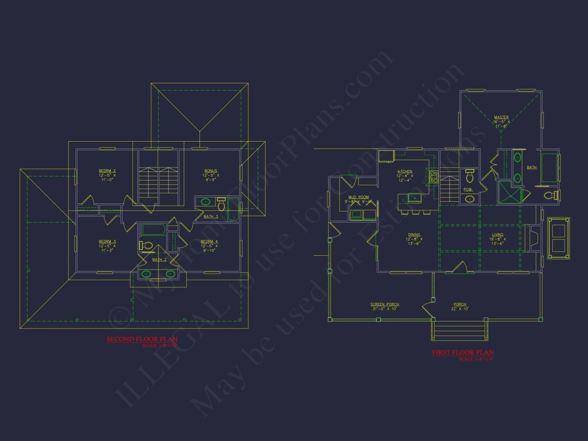 Charming Cottage house Plan with Detailed Architecture
