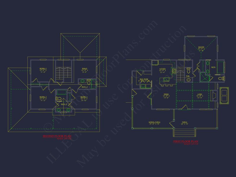 Charming Cottage house Plan with Detailed Architecture