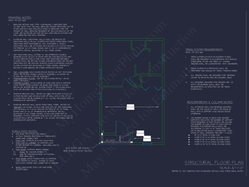 Charming Cottage-Style Floor Plan with CAD Blueprints