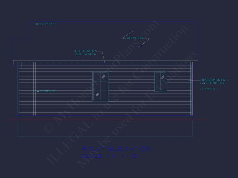 Charming Cottage-Style Floor Plan with CAD Blueprints