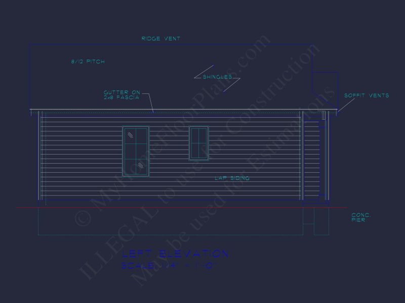 Charming Cottage-Style Floor Plan with CAD Blueprints