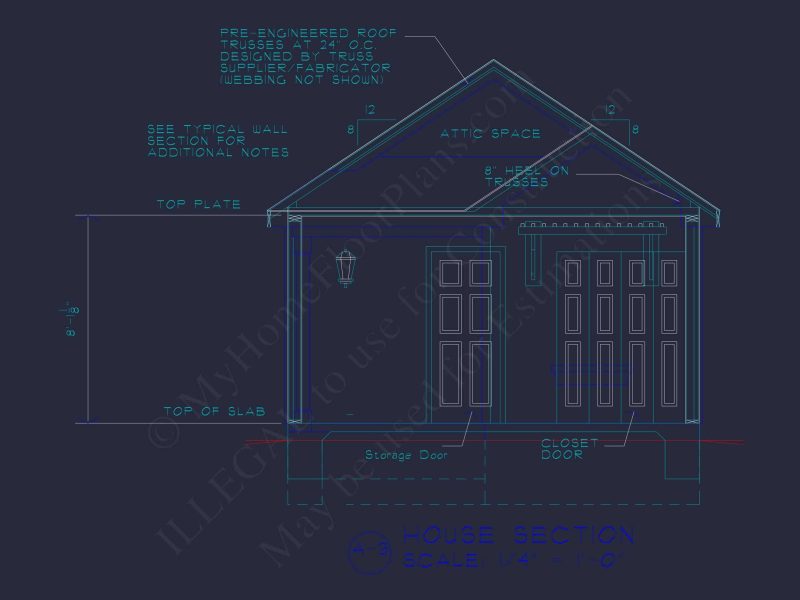 Charming Cottage-Style Floor Plan with CAD Blueprints