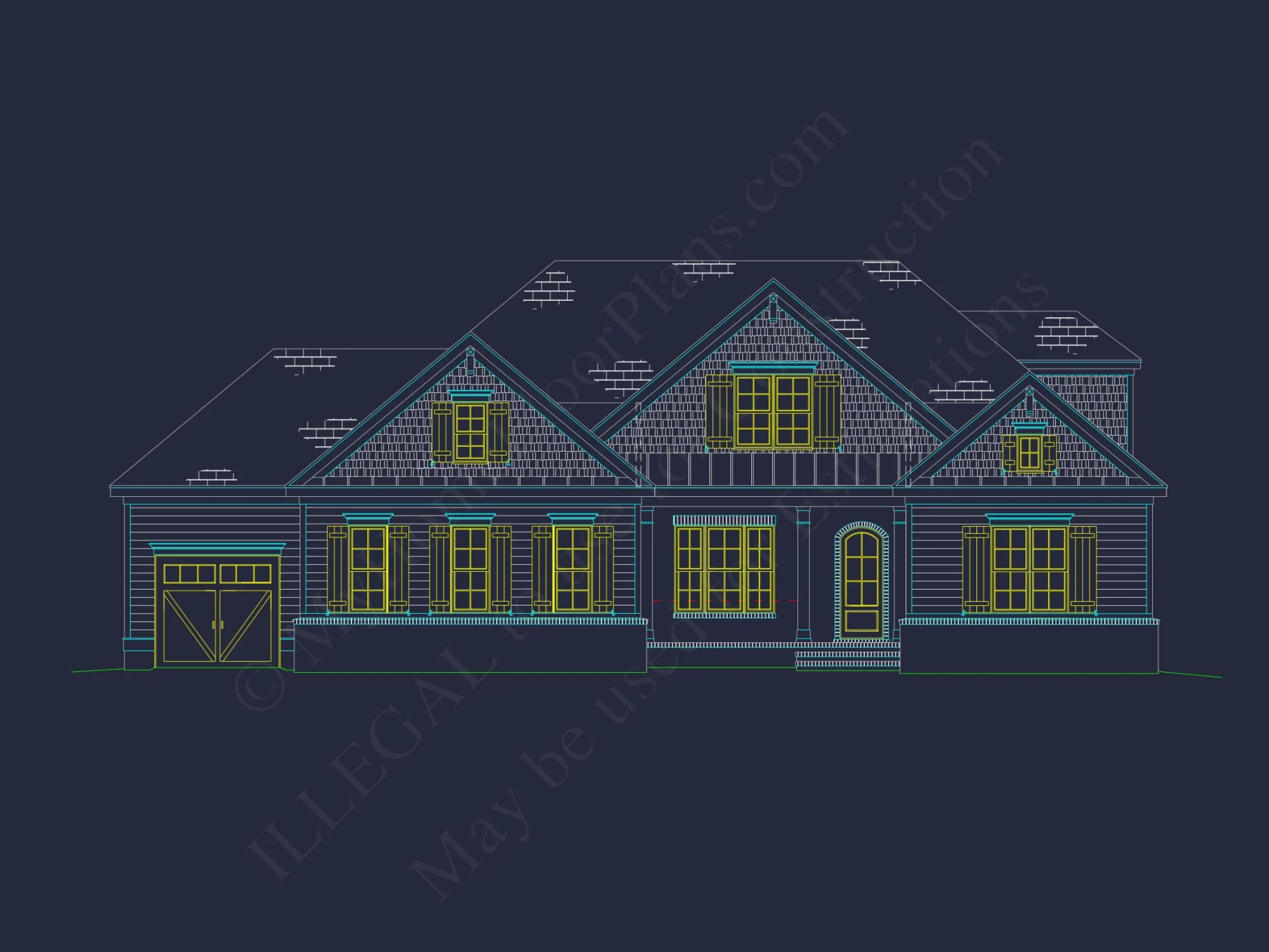 Charming Craftsman house Floor Plan: 5 Beds, 5 Baths, CAD