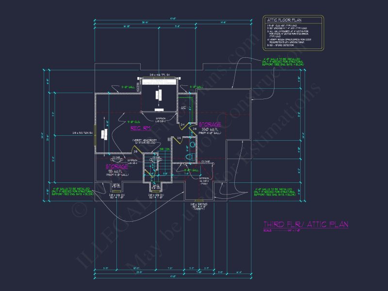 Charming house Blueprints: 2.5 Story Floor Plan Designs in CAD
