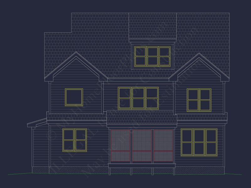 Charming house Blueprints: 2.5 Story Floor Plan Designs in CAD