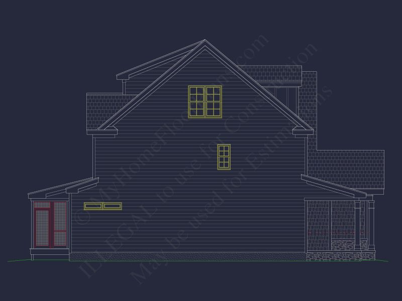 Charming house Blueprints: 2.5 Story Floor Plan Designs in CAD