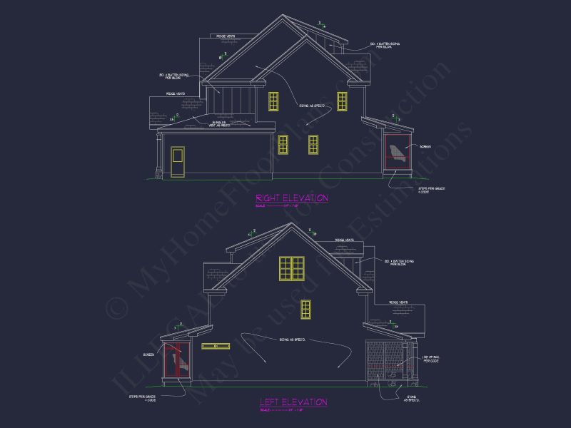 Charming house Blueprints: 2.5 Story Floor Plan Designs in CAD