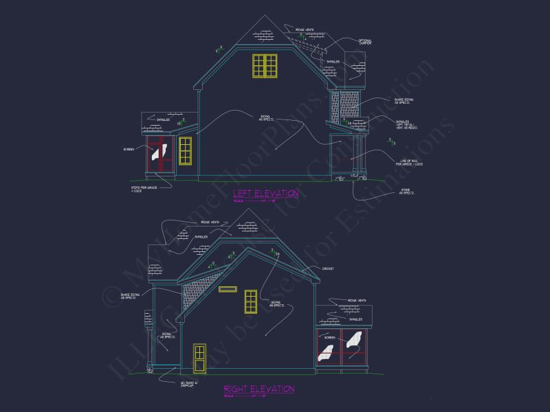 Charming house Floor Plan with 4 Bedrooms, 3.5 Baths & CAD Designs