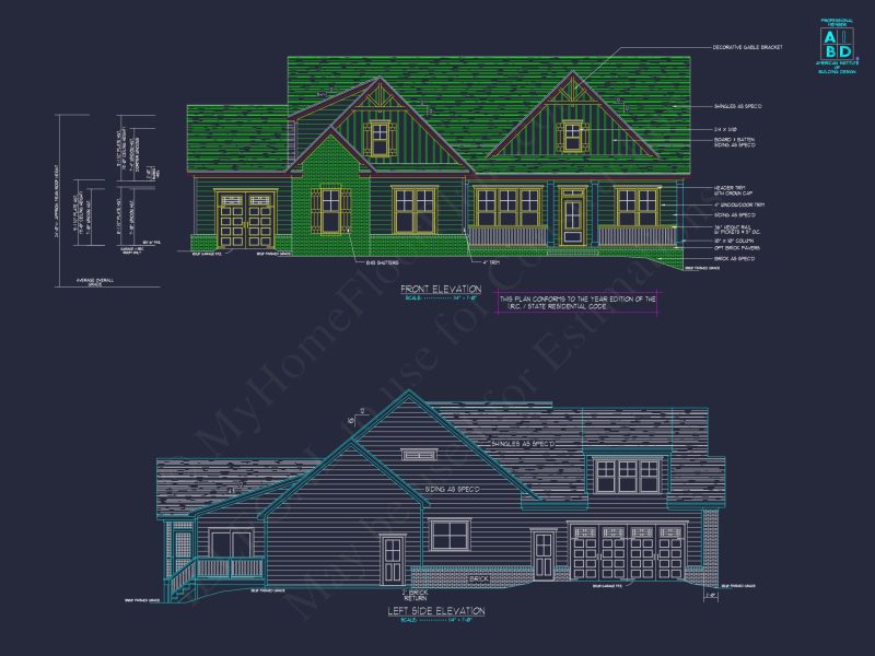 Charming house Floor Plan with CAD Designs and Blueprint