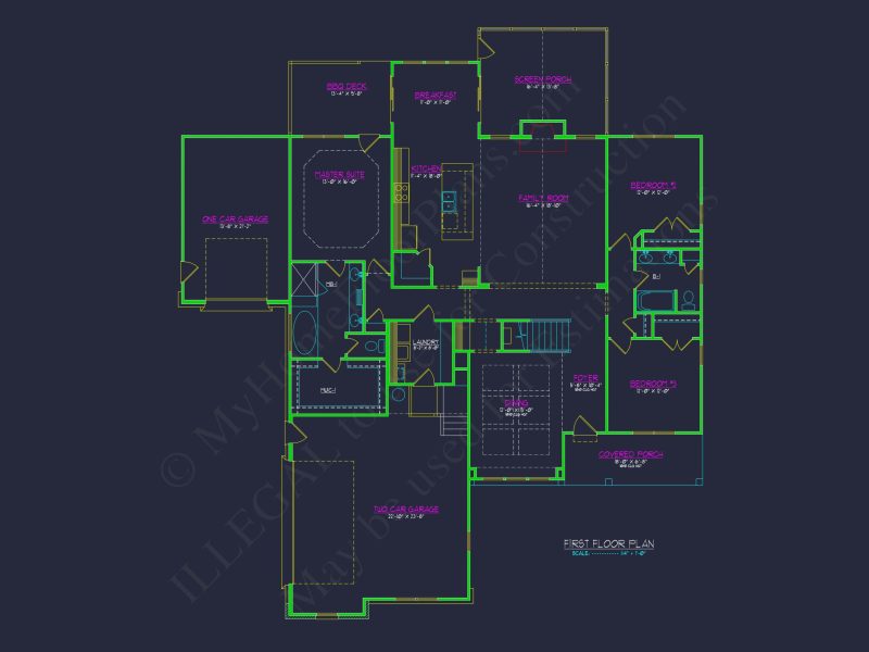 Charming house Floor Plan with CAD Designs and Blueprint