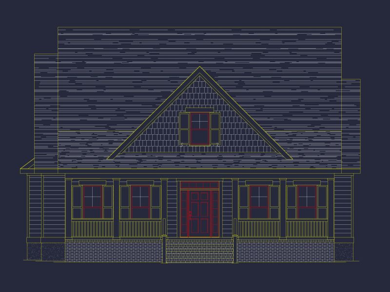 Charming house Floor Plan with CAD Designs, 4 Bedrooms