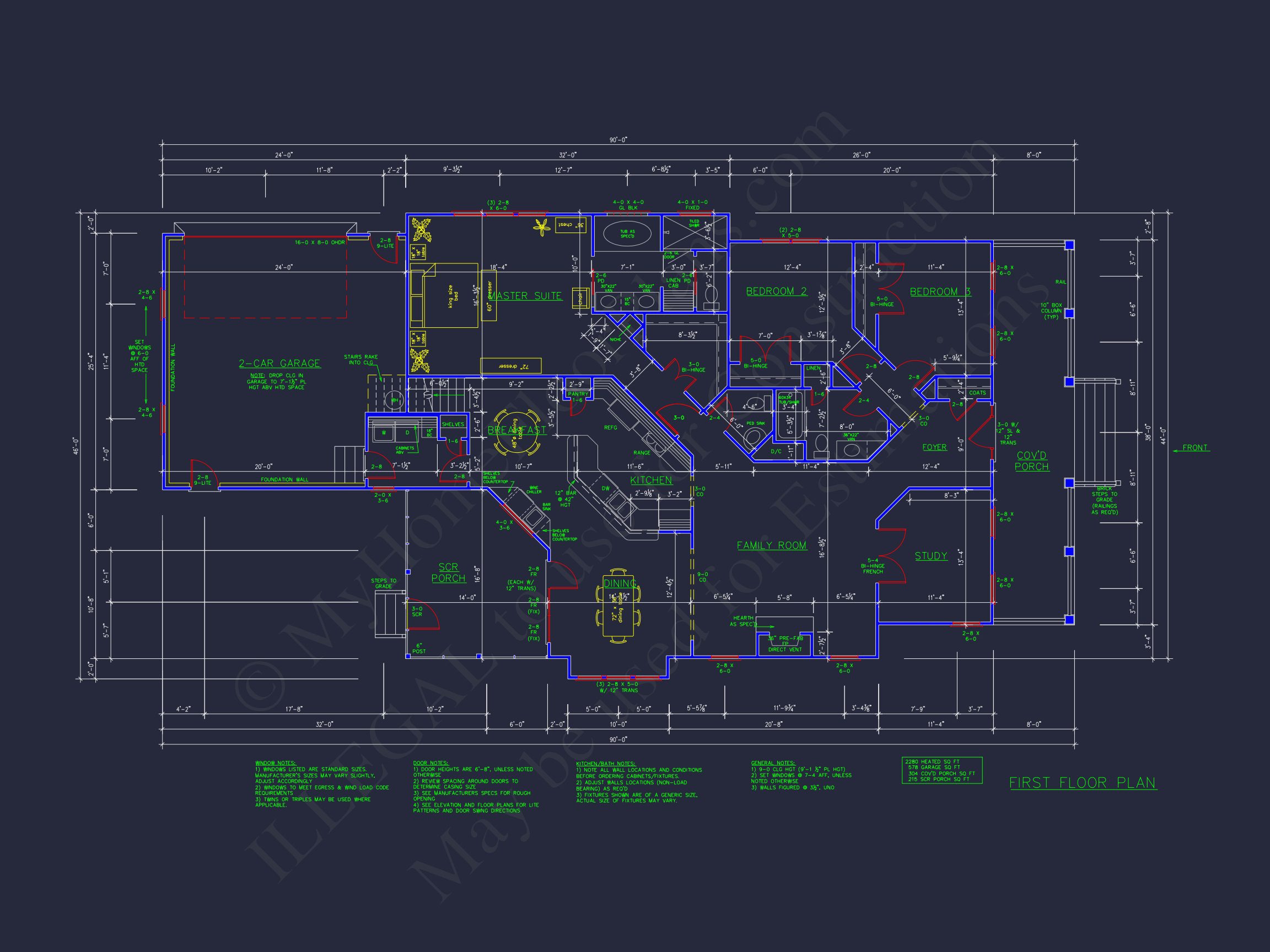 Charming house Floor Plan with CAD Designs,4 Bedrooms