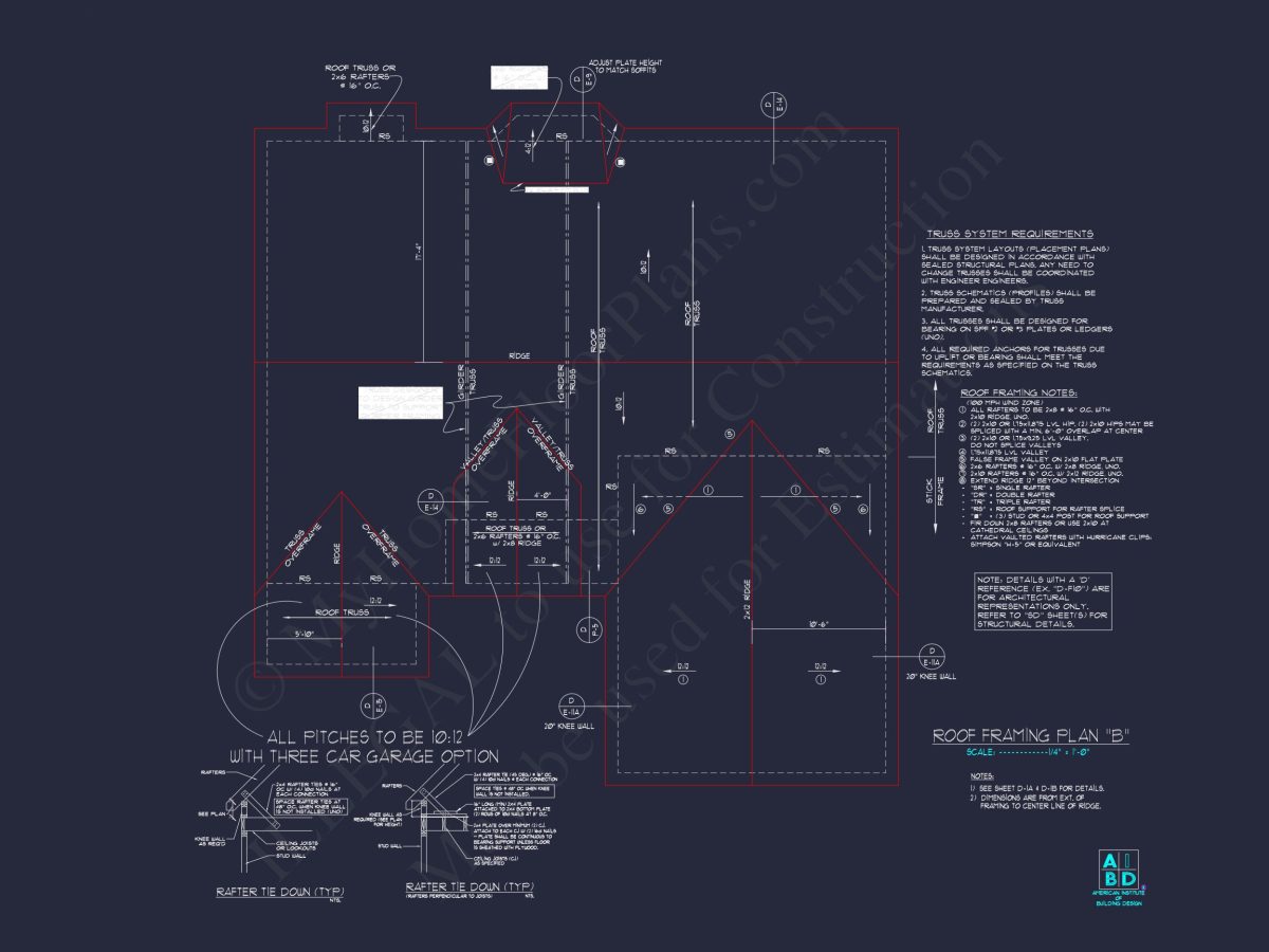 Charming house Plan: Blueprint Design with 1.5 Floors & Garage