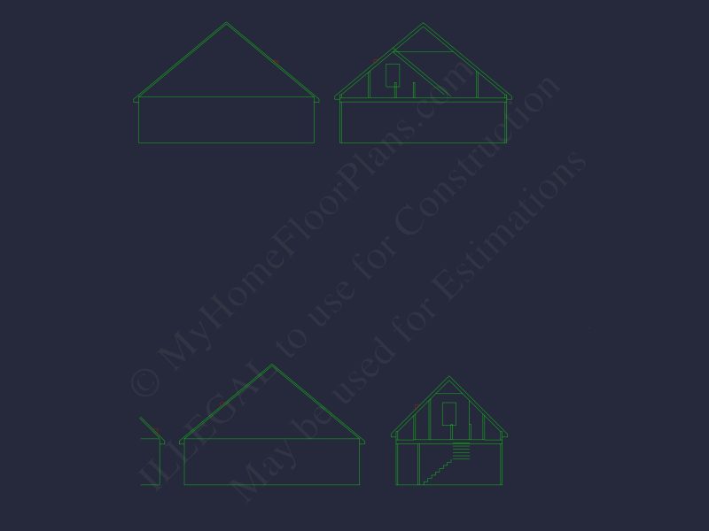 Charming house Plan: Blueprint Design with 1.5 Floors & Garage