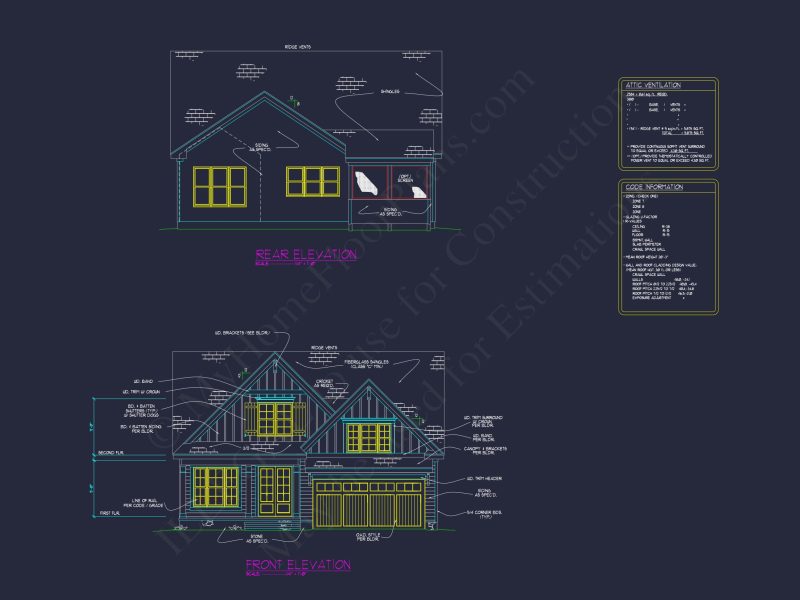 Charming house Plan with 1.5 Floors and Detailed CAD Designs