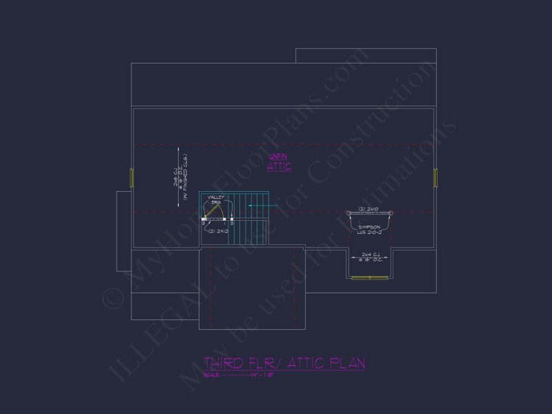 Charming house Plan with 2 Floors, 4 Bedrooms & CAD Blueprints