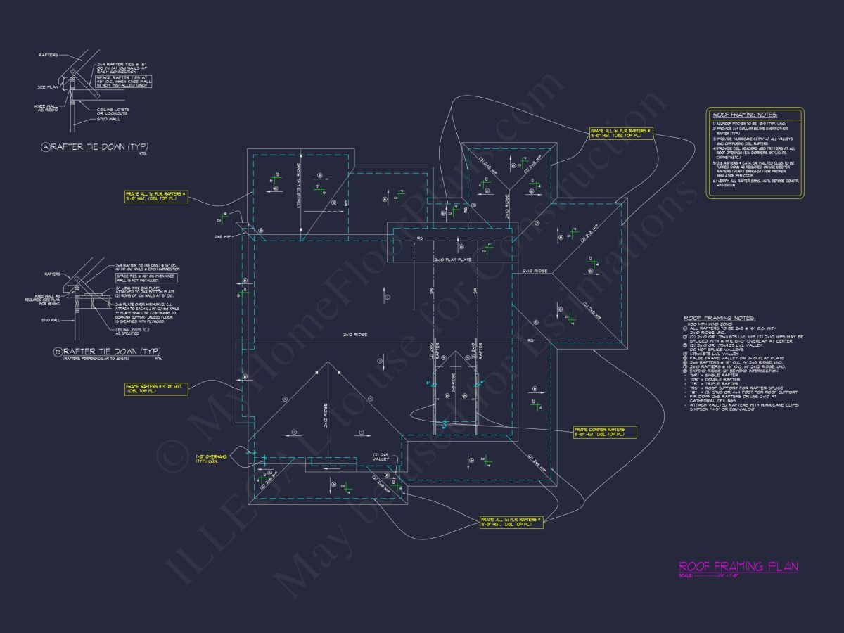 Charming house Plan with 2 Floors, 4 Bedrooms & CAD Blueprints