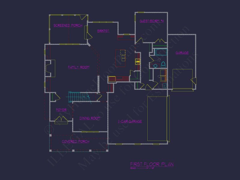 Charming house Plan with 2 Floors, 4 Bedrooms & CAD Blueprints