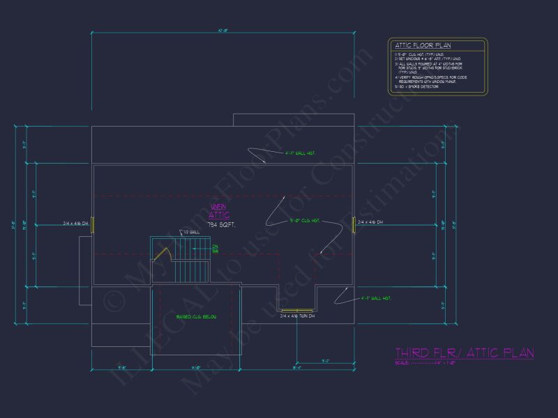 Charming house Plan with 2 Floors, 4 Bedrooms & CAD Blueprints