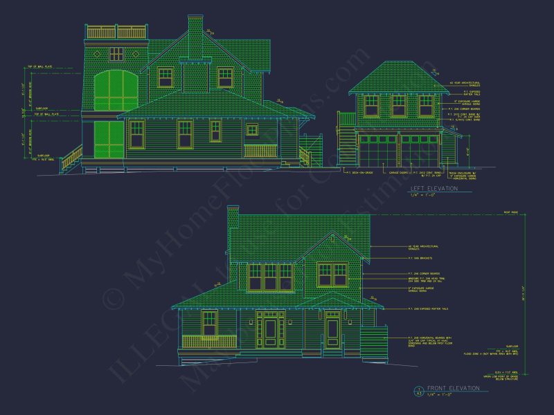 Charming house Plan with Cart Garage, Floor Plans, and CAD Designs