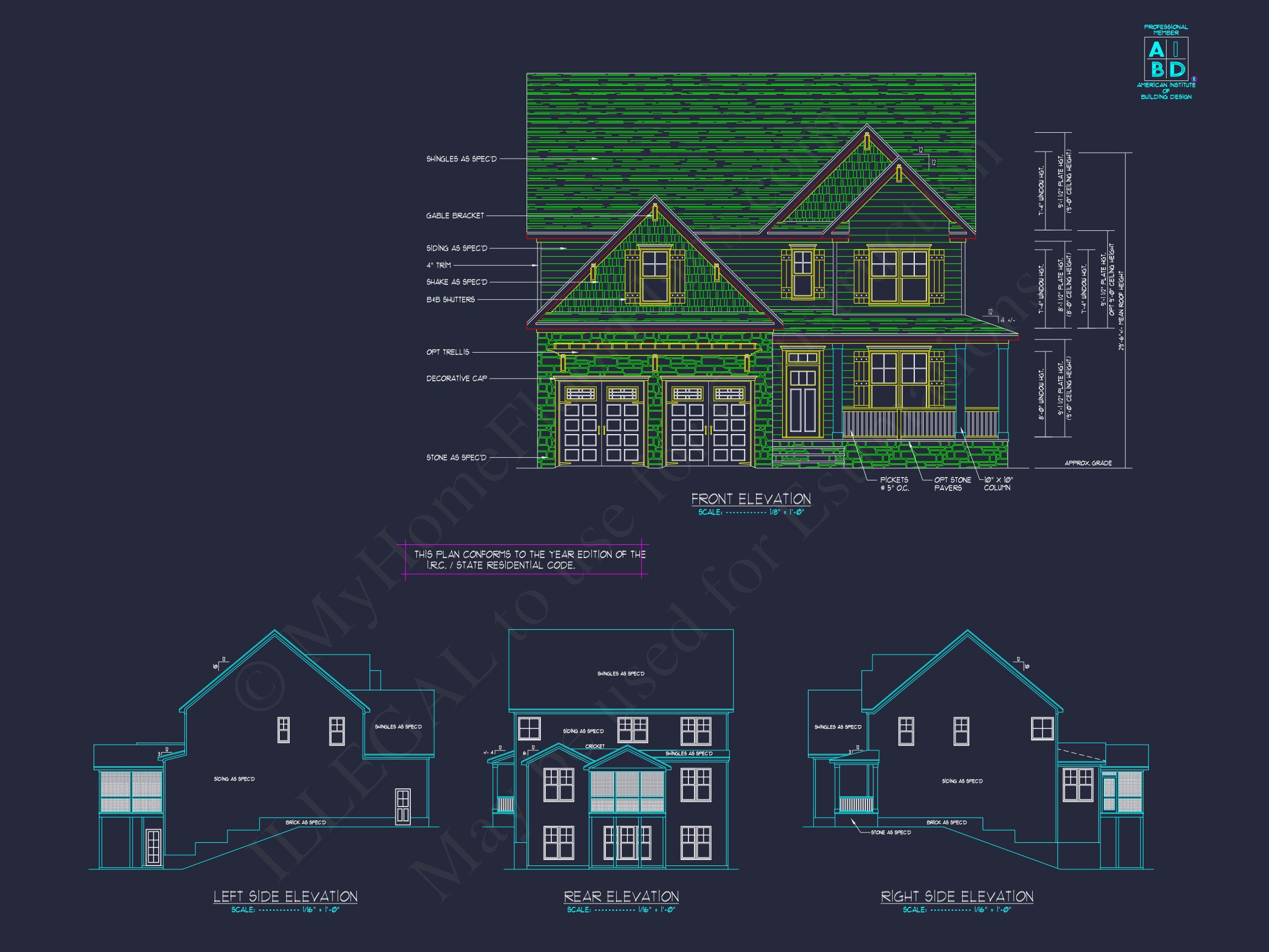 Charming Two-Story Home Plan with 4 Bedrooms & CAD Designs