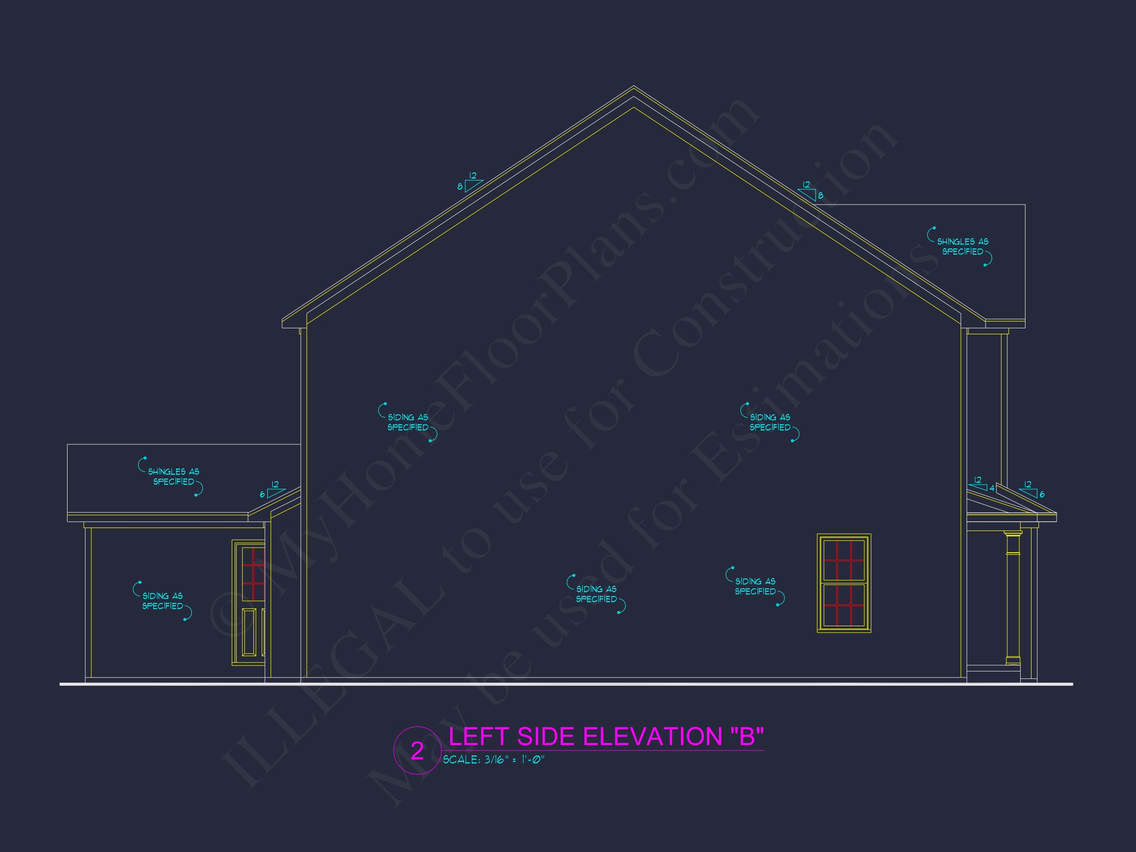 Charming Two-Story Home Plan with Detailed CAD Blueprint Designs