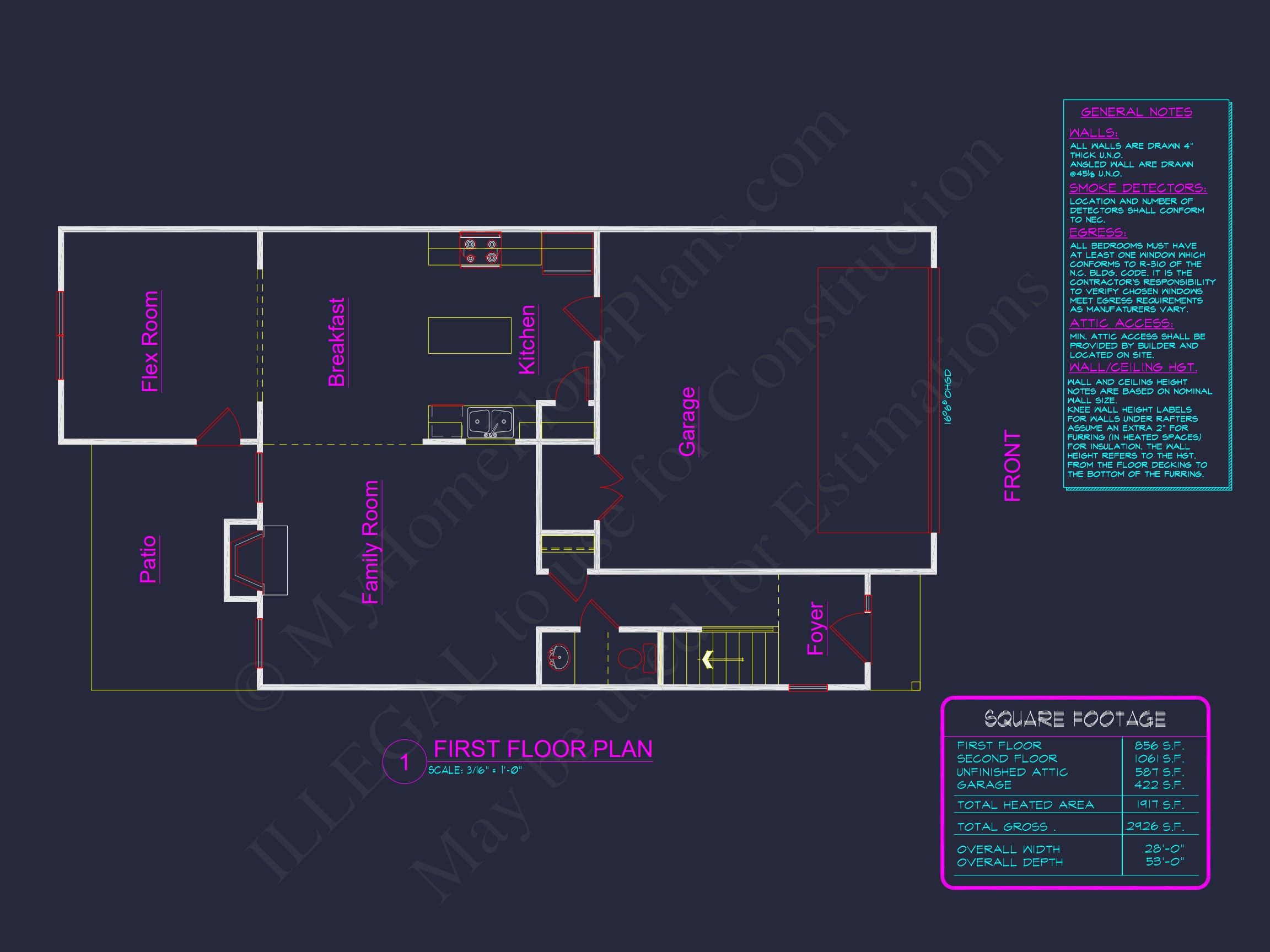 Charming Two-Story Home Plan with Detailed CAD Blueprint Designs