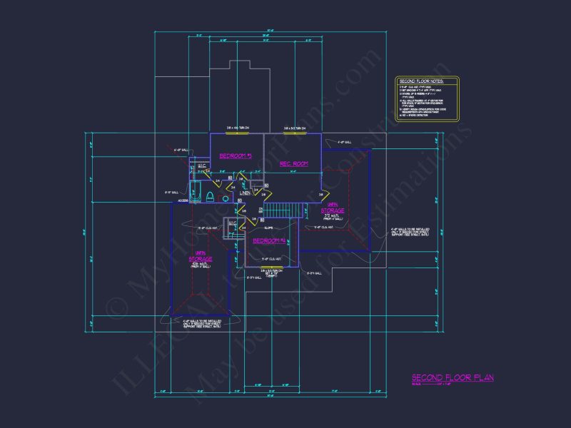 Classic 1.5 Story house Plan with Detailed CAD Floor Designs