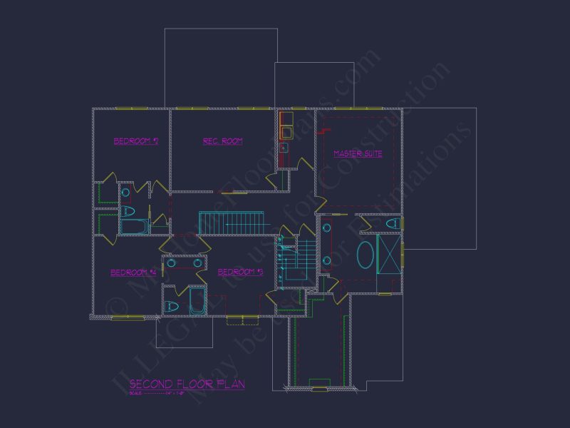 Classic 2-Story house Plan with CAD Floor Designs & Blueprint