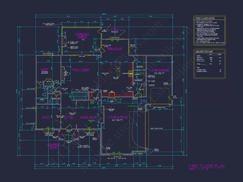 Classic 2-Story house Plan with CAD Floor Designs & Blueprint