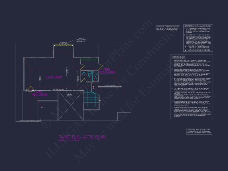 Classic 2-Story house Plan with CAD Floor Designs & Blueprint