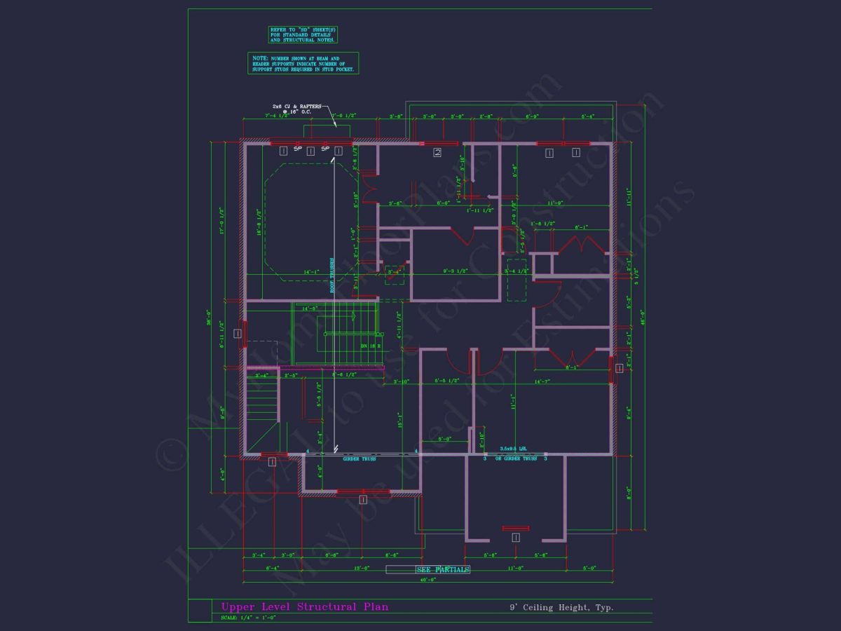 Classic Architectural house Floor Plan & CAD Designs