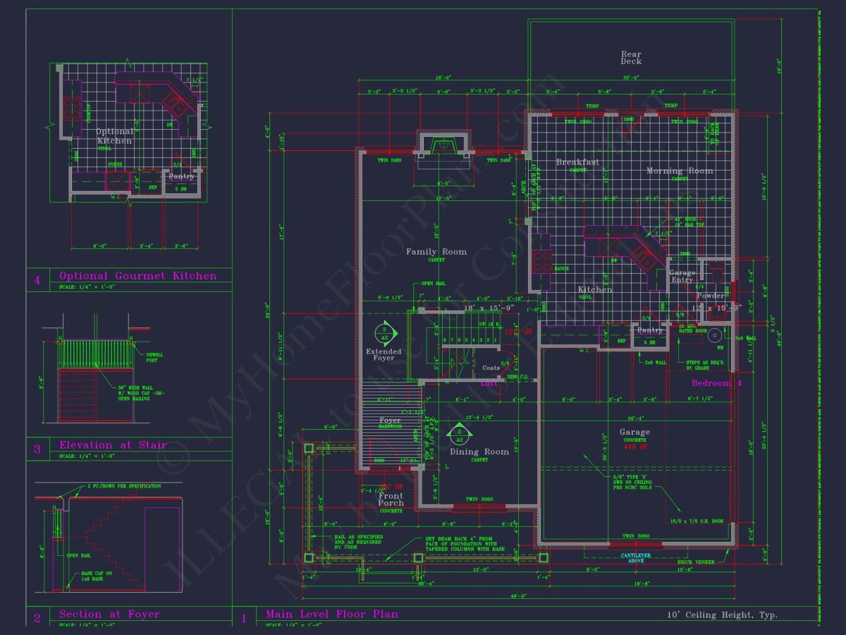 Classic Architectural house Floor Plan & CAD Designs