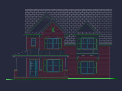 Classic Architectural house Floor Plan & CAD Designs