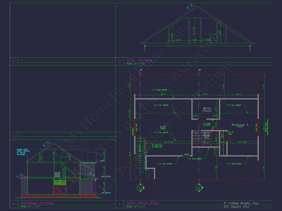 Classic Architectural house Floor Plan & CAD Designs