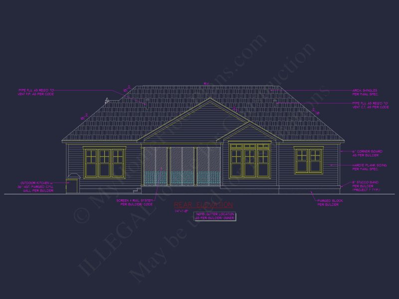 Classic Craftsman house Design with Blueprint CAD Floor Plans